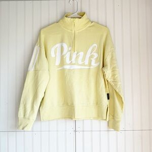 Victoria's Secret PINK Size XS Light Yellow Mock Neck Sweatshirt